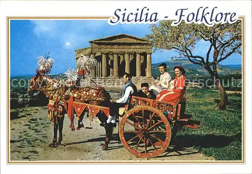 Pferdekutschen Sicilia Folklore Carretto siciliano  Kat. Tiere