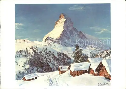 Kuenstlerkarte G. Pasche Matterhorn  Kat. Kuenstlerkarte