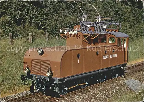 Lokomotive Einphasenwechselstromlokomotive 1904 Seebach Wettingen Kat. Eisenbahn