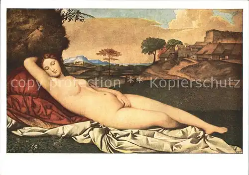 Kuenstlerkarte Giorgione Schlummernde Venus Kat. Kuenstlerkarte