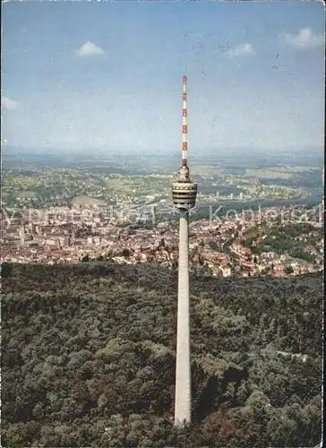 Fernsehturm Funkturm Stuttgart Fliegeraufnahme / Gebaeude /