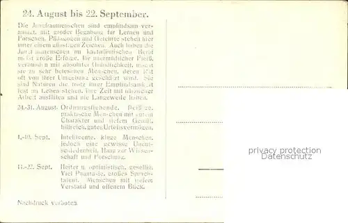 Sternzeichen Jungfrau / Besonderheiten /