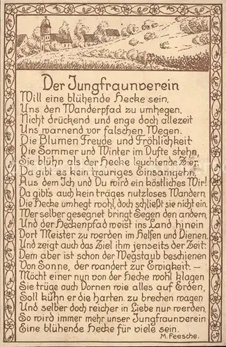 Poesie Gedicht Der Jungfraunverein Marie Feesche Kat. Poesie