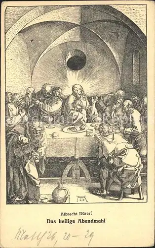 Duerer Albrecht Nuernberg Das heilige Abendmahl  Kat. Kuenstlerkarte