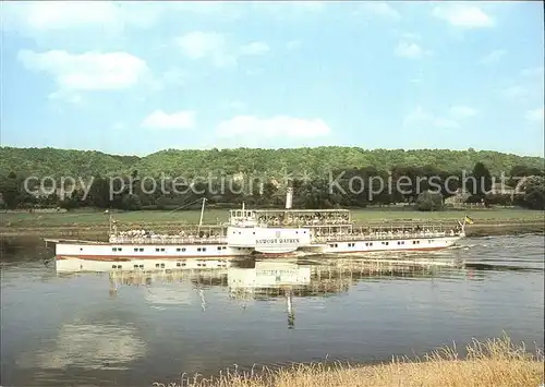Dampfer Seitenrad Kurort Rathen Weisse Flotte Dresden / Schiffe /