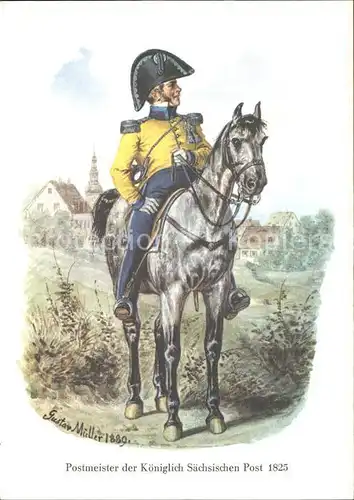Post Postmeister Koeniglich Saechsischen Post 1825 Kuenstler Gustav Mueller / Berufe /