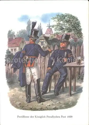 Post Postillione Koeniglich Preussischen Post 1850 Kuenstler Gustav Mueller / Berufe /