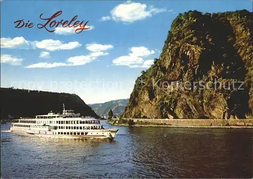 Motorschiffe Loreley Felsen Rhein  Kat. Schiffe