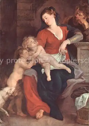 Kuenstlerkarte P. P. Rubens Die heilige Familie mit dem Korb Potsdam-Sanssouci / Kuenstlerkarte /