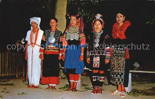 Trachten Thailand Hill tribe girls Old Chiengmai Cultural Center  Kat. Trachten