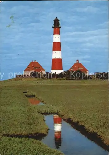 Leuchtturm Lighthouse Westerhever Kat. Gebaeude