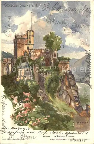 Pfaff C. Schloss Rheinstein Kat. Kuenstlerlitho