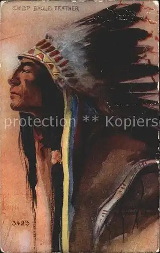 Indianer Native American Chief Eagle Feather Kat. Regionales