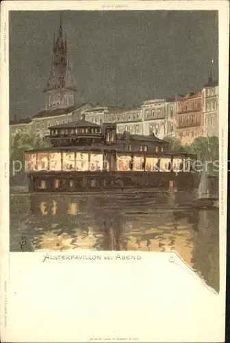 Biese Carl Karl Alsterpavillon Hamburg Kat. Kuenstlerlitho