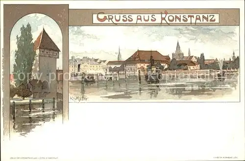 Mutter K. Konstanz Hafen Kat. Kuenstlerlitho