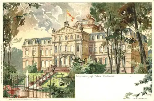 Kley Erbgrossherzoglisches Palais Karlsruhe Kat. Kuenstlerlitho