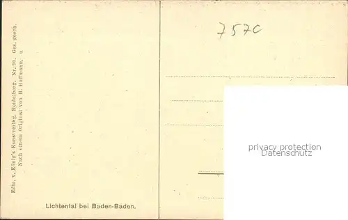 Hoffmann Heinrich Lichtental bei Baden Baden Kat. Kuenstlerkarte