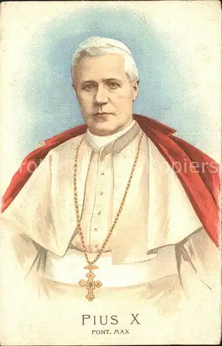 Papst Pius X. Litho  Kat. Religion