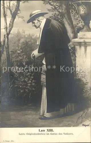 Papst Leo XIII. Letzte Aufnahme Garten Vatikan  Kat. Religion