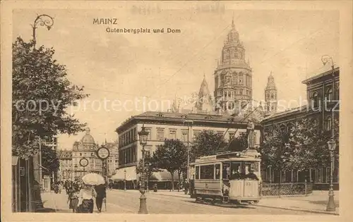 Strassenbahn Mainz Gutenbergplatz Dom  Kat. Strassenbahn