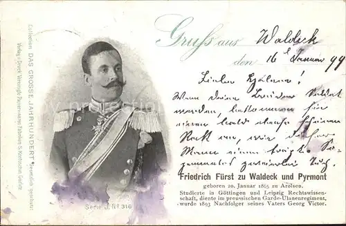 Adel Hessen Friedrich Fuerst zu Waldeck Pyrmont 
 Kat. Koenigshaeuser