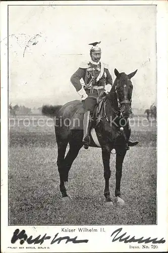 Wilhelm II Uniform Pferd  Kat. Persoenlichkeiten