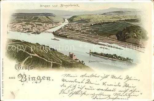 Verlag Hagelberg W. Nr. 36909 Bingen Bingerbrueck Litho  / Verlage /