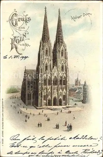 Verlag Hagelberg W. Nr. 36907 Koeln Dom Litho  / Verlage /