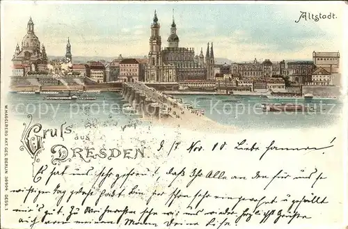 Verlag Hagelberg W. Nr. 36904 Dresden Altstadt Litho  / Verlage /