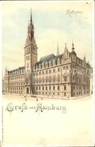 Verlag Hagelberg W. Nr. 36903 Hamburg Rathaus Litho / Verlage /