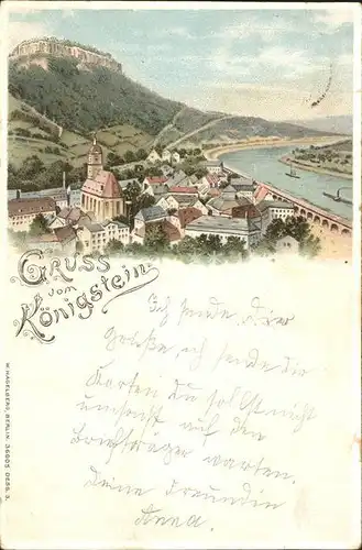 Verlag Hagelberg W. Nr. 36905 Koenigstein Litho / Verlage /