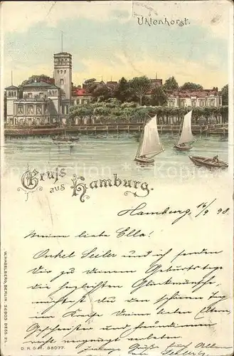 Verlag Hagelberg W. Nr. 36903 Hamburg Uhlenhorst Litho / Verlage /