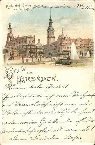 Verlag Hagelberg W. Nr. 36904 Dresden Katholische Hofkirche Schloss Litho / Verlage /