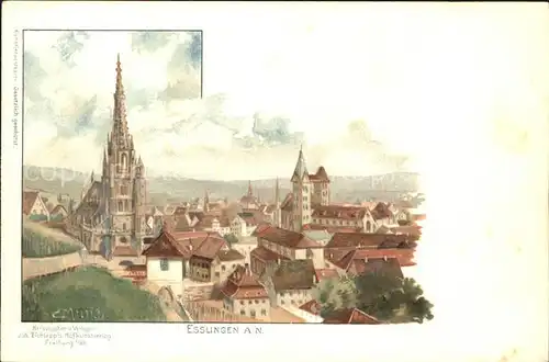 Muench C. Esslingen am Neckar Litho Kat. Kuenstlerlitho