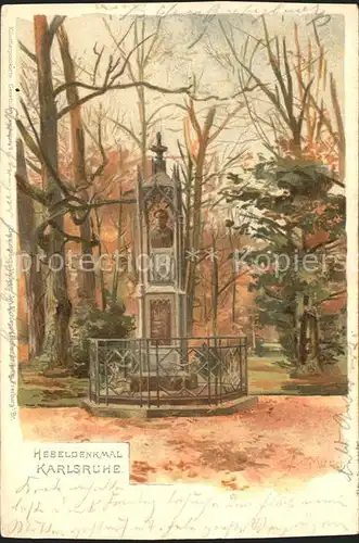 Muench C. Karlsruhe Hebeldenkmal Litho Kat. Kuenstlerlitho