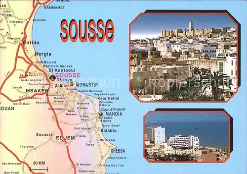 Sousse Landkarte  Kat. Tunesien