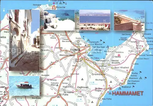 Hammamet Landkarte  Kat. Tunesien