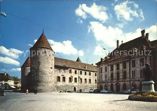 Yverdon VD Chateau Hotel Ville Monument Pestalozzi Kat. Yverdon