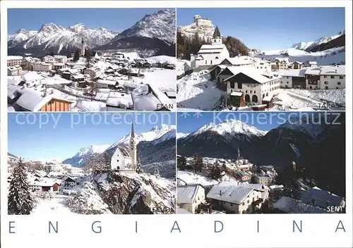 Engadin GR Ftan Tarasp Scuol Sent Winterpanorama Kat. St Moritz