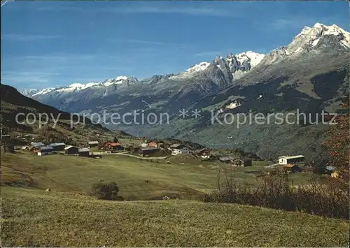 Miraniga Obersaxen gegen das Buendner Oberland Oberlapstock Piz Posta Biala Brigelserhoerner / Obersaxen /Bz. Surselva