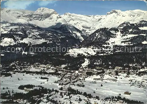 Crans sur Sierre Vue aerienne Fliegeraufnahme Kat. Crans Montana