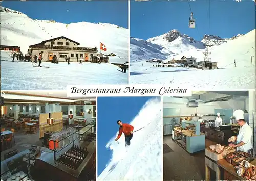Celerina Marguns Bergrestaurant Trais Fluors Corviglia Luftseilbahn Kat. Celerina