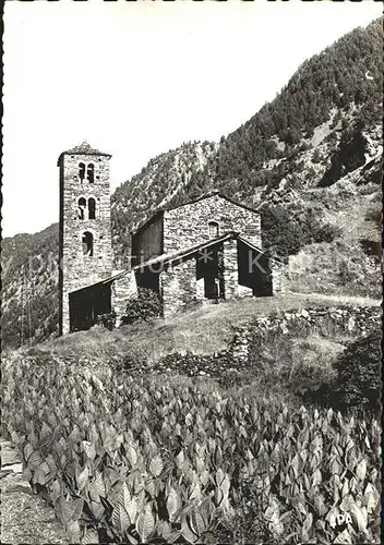 Canillo Valls d Andorra Esglesia romanica St. Joan de Casellas Plantaccio de Tabac Kat. Andorra