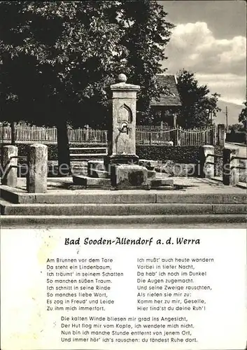 Allendorf Bad Sooden Zimmersbrunnen und Gedicht Kat. Bad Soden am Taunus