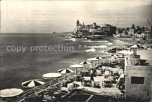 Sitges Restaurant Terrasse am Meer Kat. Spanien