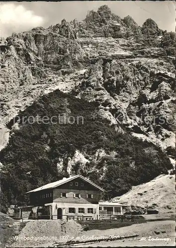 Wimbachgriess Huette mit Griessspitze Kat. Ramsau Berchtesgaden