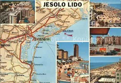 Jesolo Carta Automobilistica Strand Hotels Kat. Lido di Jesolo