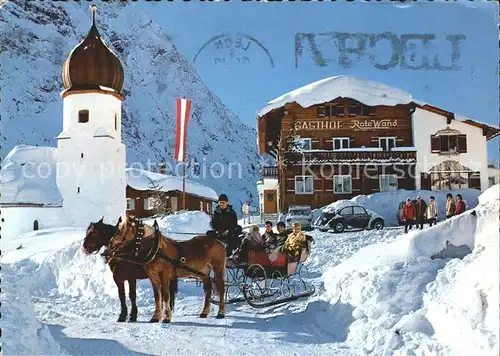 Zug Vorarlberg Gasthof Rote Wand Pferdeschlitten Kat. Lech