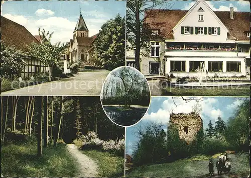 Bad Holzhausen Luebbecke Kirche Dorfpartie Waldweg Ruine Kat. Preussisch Oldendorf