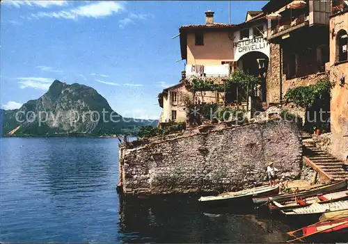 Lago di Lugano Gandria e Monte S. Salvatore Kat. Italien